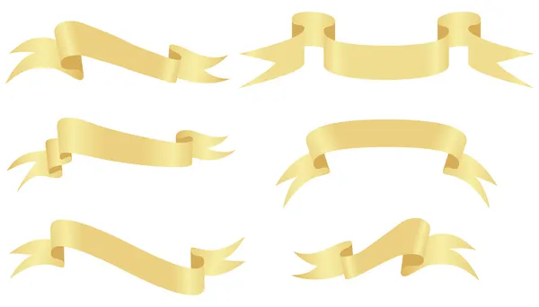 Bannières dorées sur un blanc — Image vectorielle