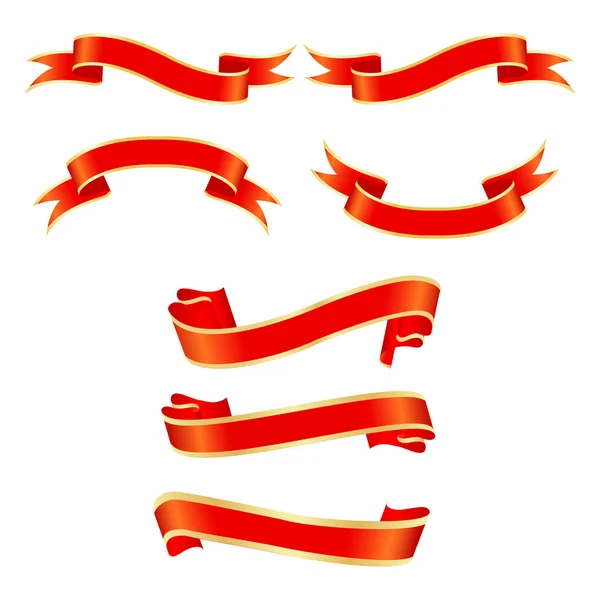 Bannières horizontales rouges — Image vectorielle