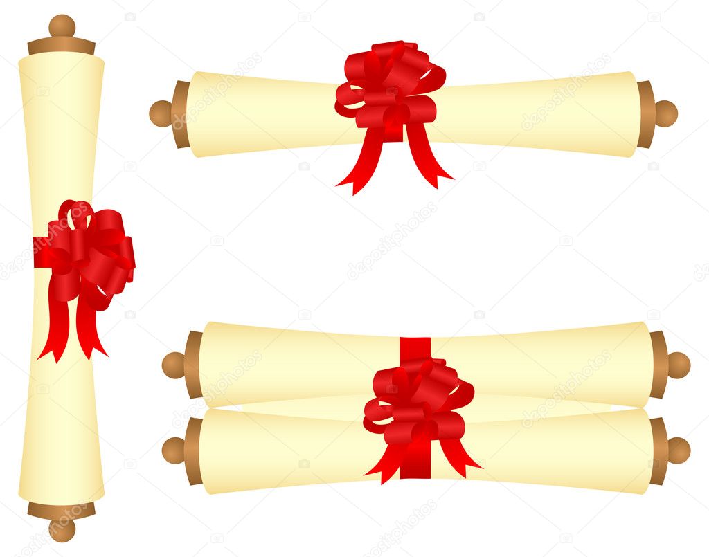 Scrolls with a bow