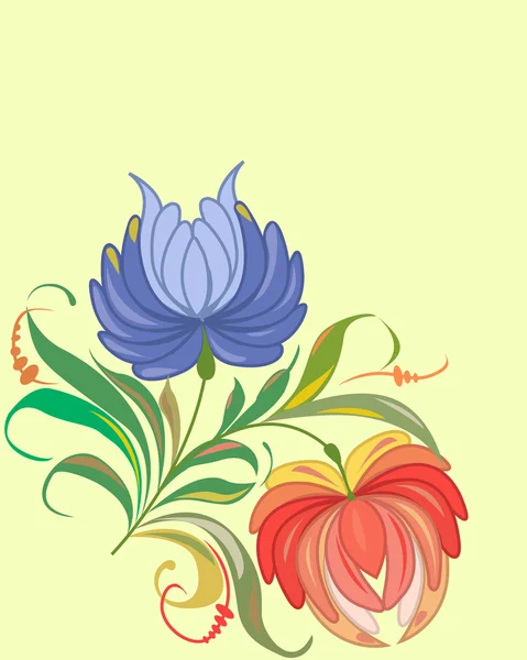 Fleurs et arrière-plan — Image vectorielle