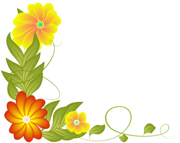 Fleurs et feuilles — Image vectorielle