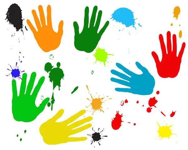 手と、塗料の汚れ — ストックベクタ