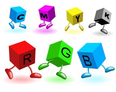 Boxes and colours clipart