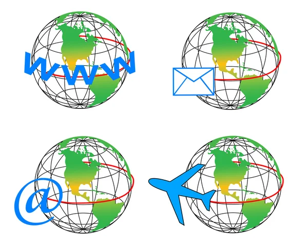 El globo y la comunicación — Archivo Imágenes Vectoriales