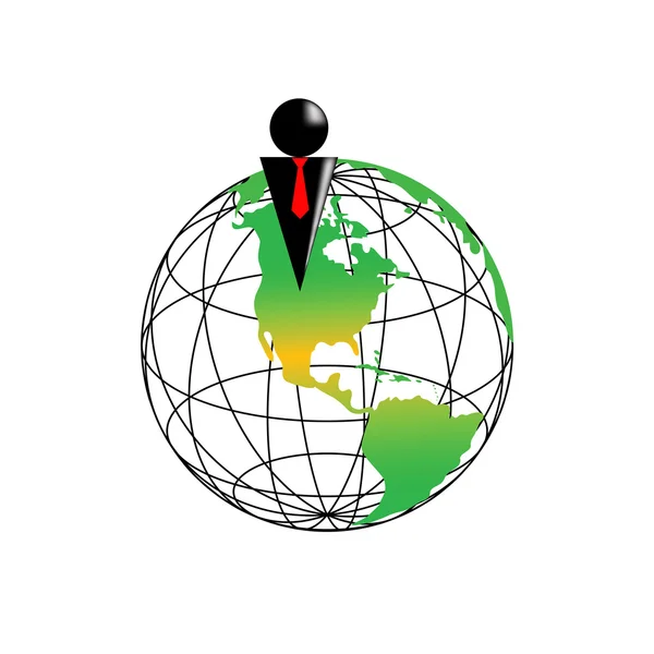 A globe and üzletember — Stock Vector