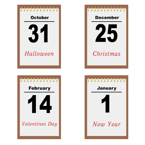 Таблиці календаря — стоковий вектор