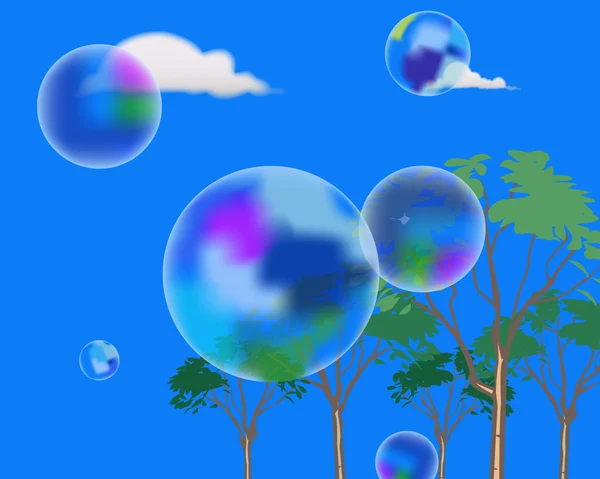 Burbujas de jabón en el cielo —  Fotos de Stock