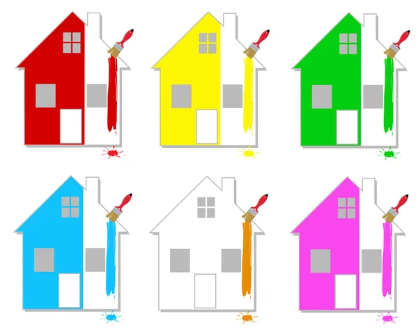 Casas multicoloridas —  Vetores de Stock