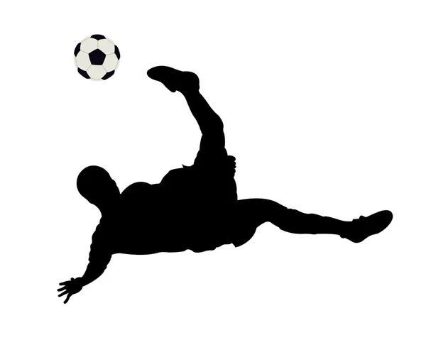 Futbolcu ve topu — Stok Vektör