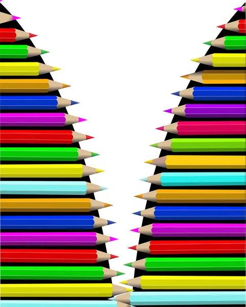 La serrure et les crayons — Image vectorielle