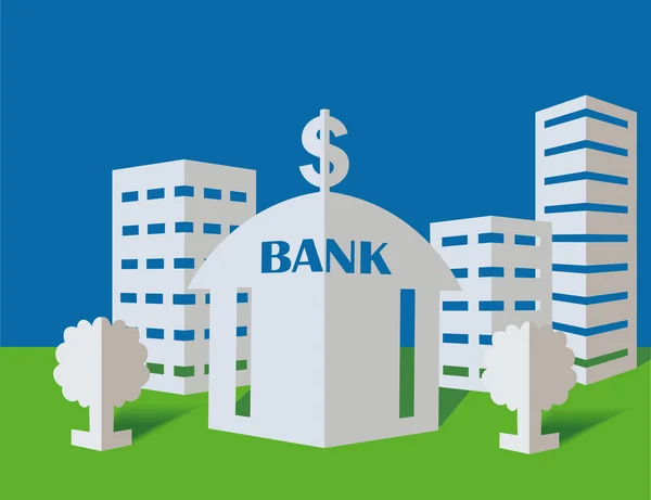 Bank aus Papier — Stockvektor