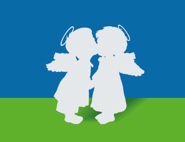 The angels from a paper clipart