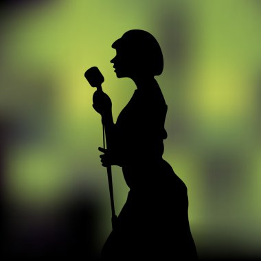 The woman sings clipart