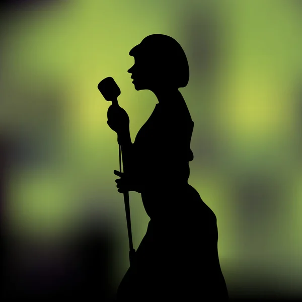 De vrouw zingt — Stockvector