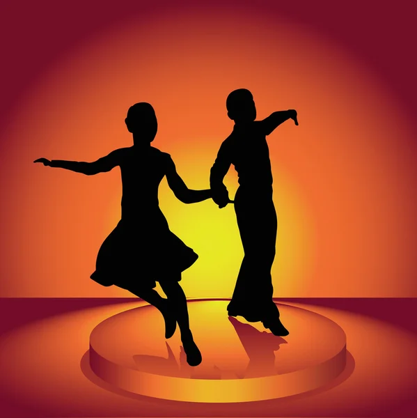 Pair dances a waltz — Stock Vector