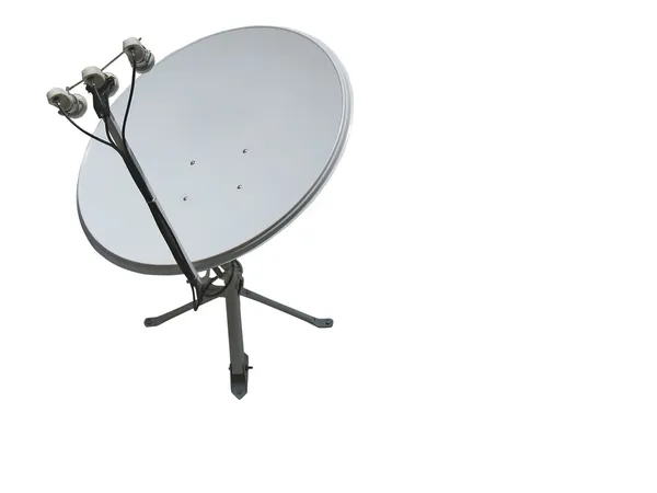 Супутникова антена ізольована на білому — стокове фото