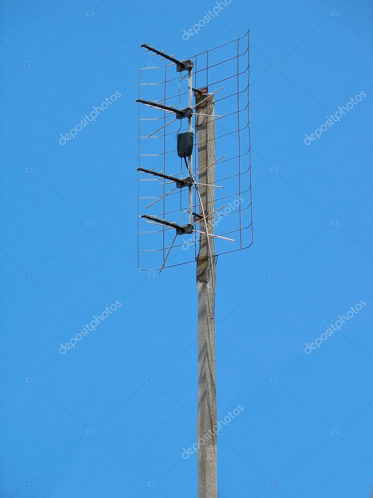 Old Tv Antenna Over Blue Sky Stock Photo C Arogant 2748440