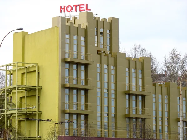 stock image Just builded stylish new yellow hotel