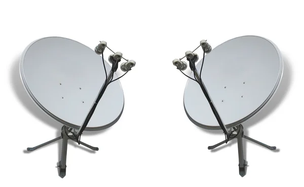 Dwie anteny satelitarne — Zdjęcie stockowe