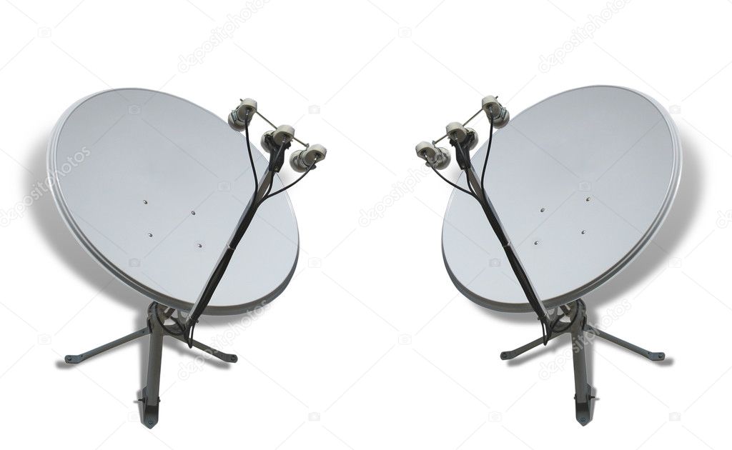 Two satellite antennas