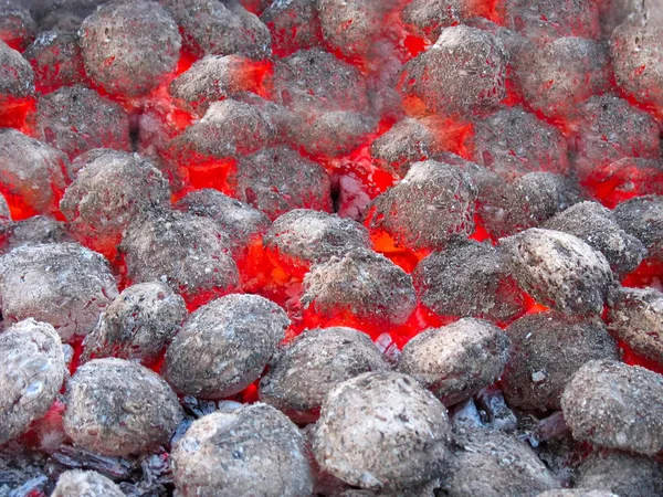 Red hot burning coals