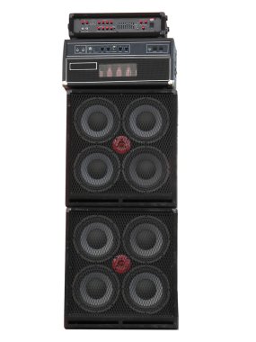 Old powerfull stage concerto audio speakers and amplifiers isola clipart