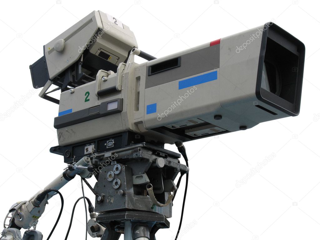 Universal suspicious mint TV Professional studio digital video camera isolated on white Stock Photo  by ©arogant 3761316
