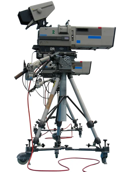 TV Estúdio profissional câmera de vídeo digital isolada em branco — Fotografia de Stock