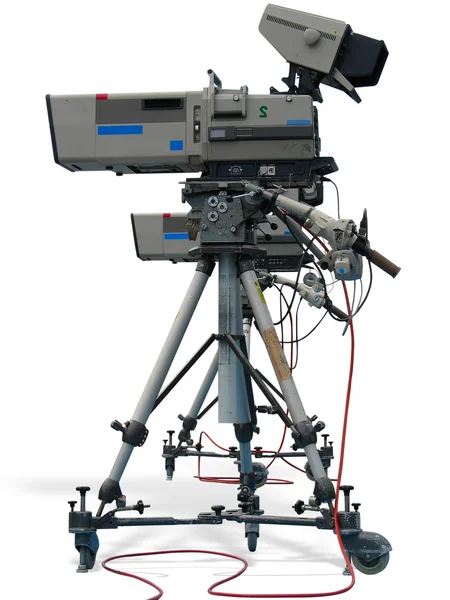 TV studio profesionální digitální videokamera izolované na bílém — Stock fotografie