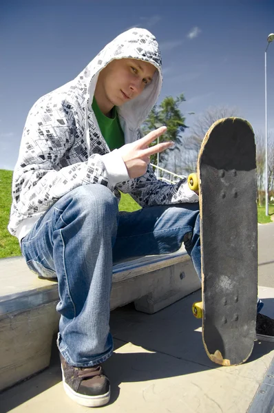 Conceptuele afbeelding van skateboarder. — Stockfoto
