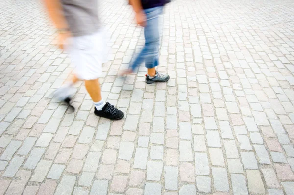 Camminando per la strada. Quadro astratto. Versione a colori . — Foto Stock