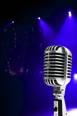 Microphone On Colorful Background clipart