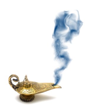 Smoking Genie Lamp clipart