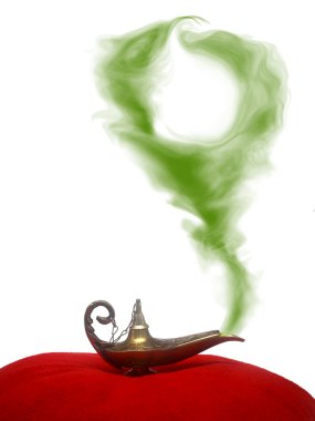 Smoking Genie Lamp clipart