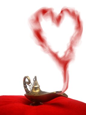 Smoking Genie Lamp clipart