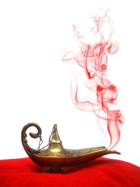 Smoking Genie Lamp clipart