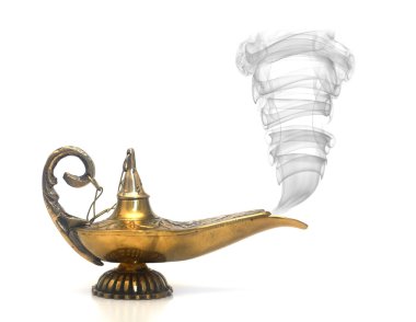 Smoking Genie Lamp clipart