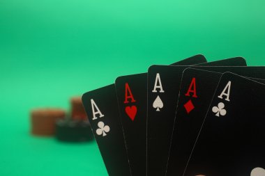 Poker Hand - 5 Aces clipart
