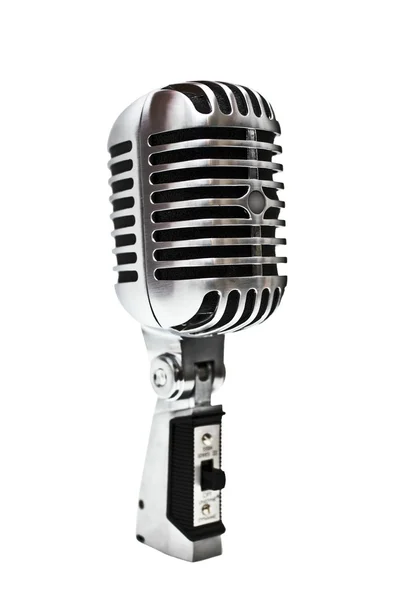 Microfone sobre um fundo branco — Fotografia de Stock