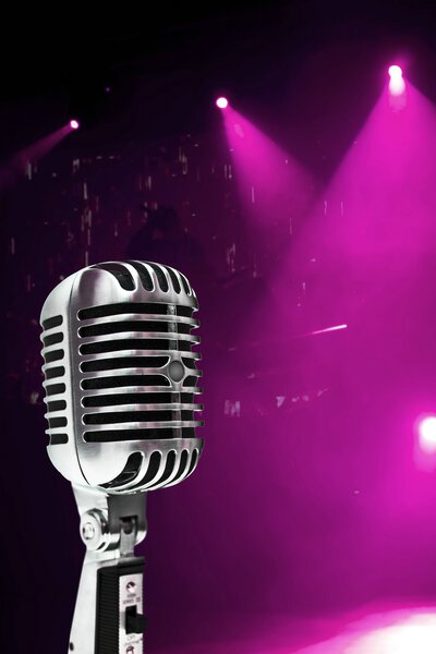 Microphone On Colorful Background