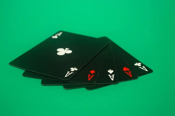 Poker hånd - 5 esser - Stock-foto