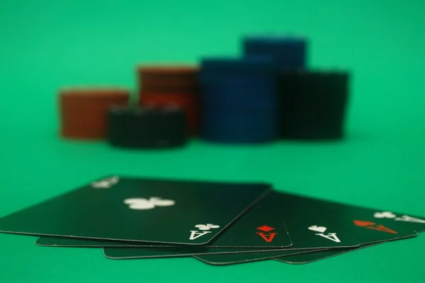 Poker Hand - 5 тузов — стоковое фото