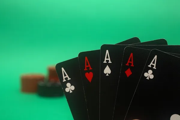 Pokerhand - 5 Asse — Stockfoto