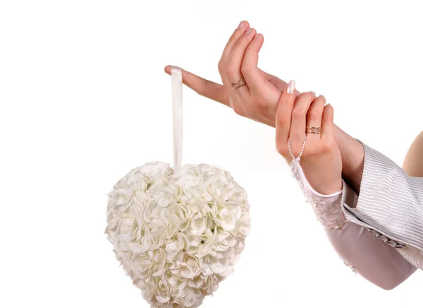 stock image Bride and groom hands