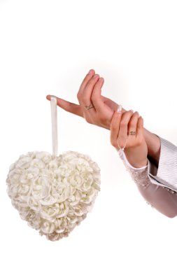 Bride and groom hands clipart