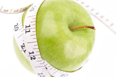 Green apple measured the meter clipart