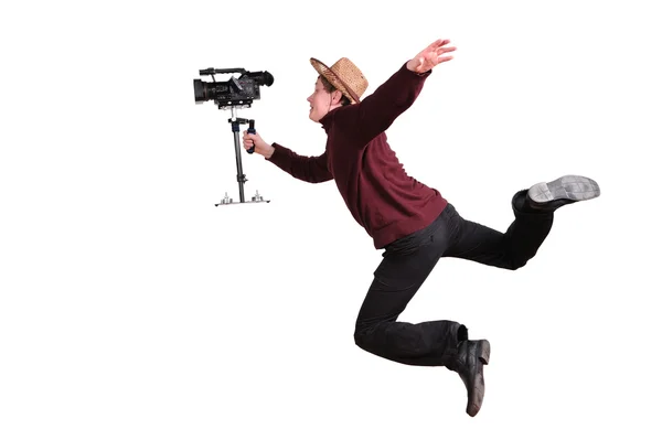 Crazy videographer — Stock Photo, Image