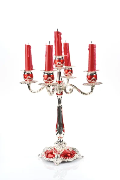 Old Candelabra and candles — Stock Photo, Image