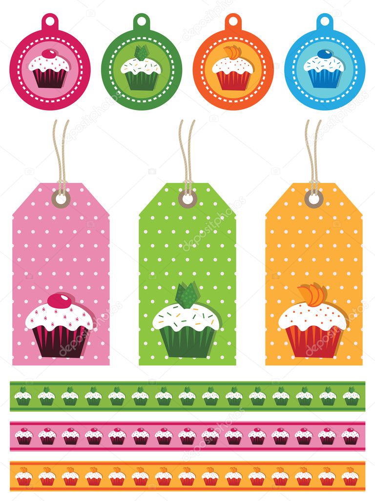 Cake tags — Stock Vector © mattasbestos 3006163