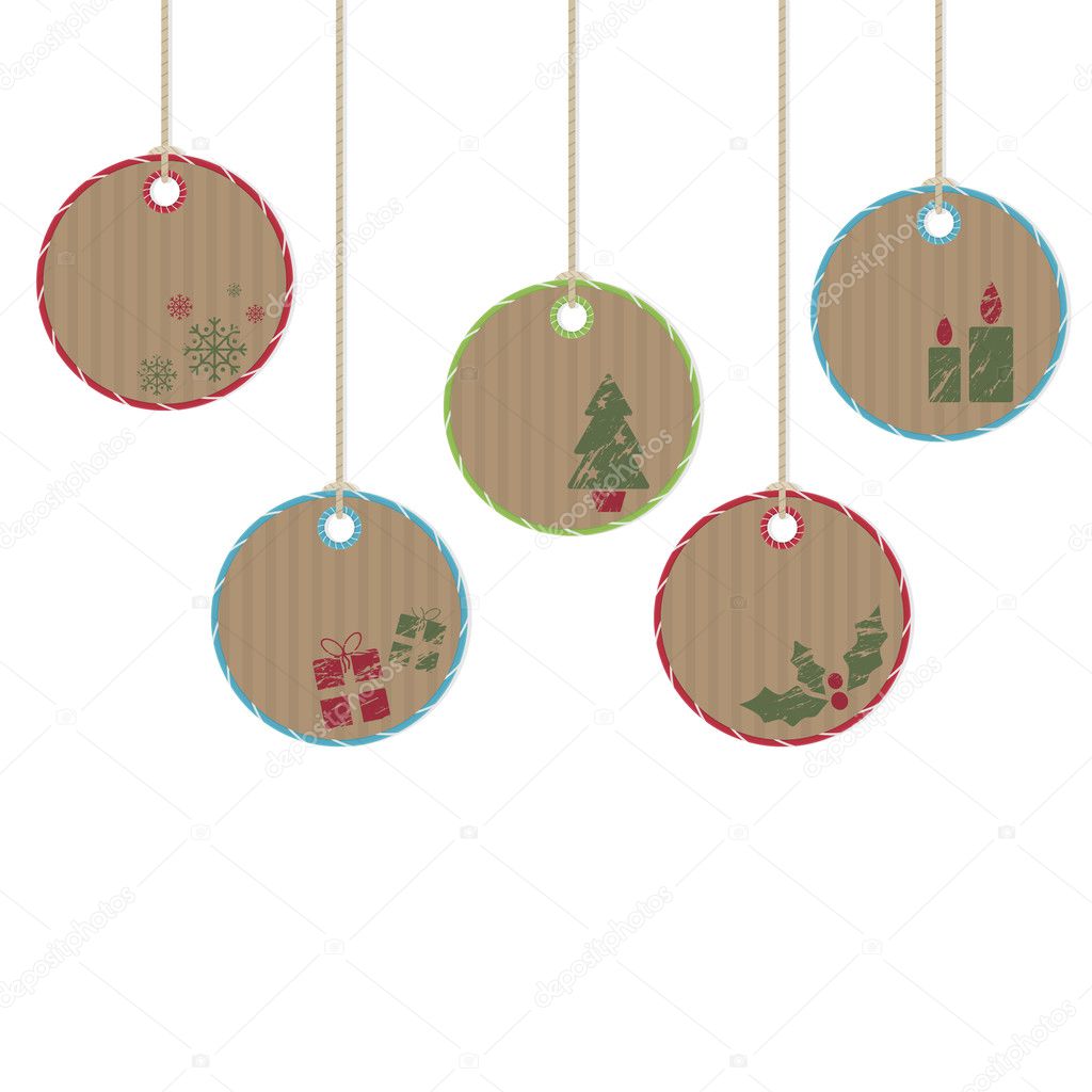 Hanging christmas decorations — Stock Vector © mattasbestos #3793408